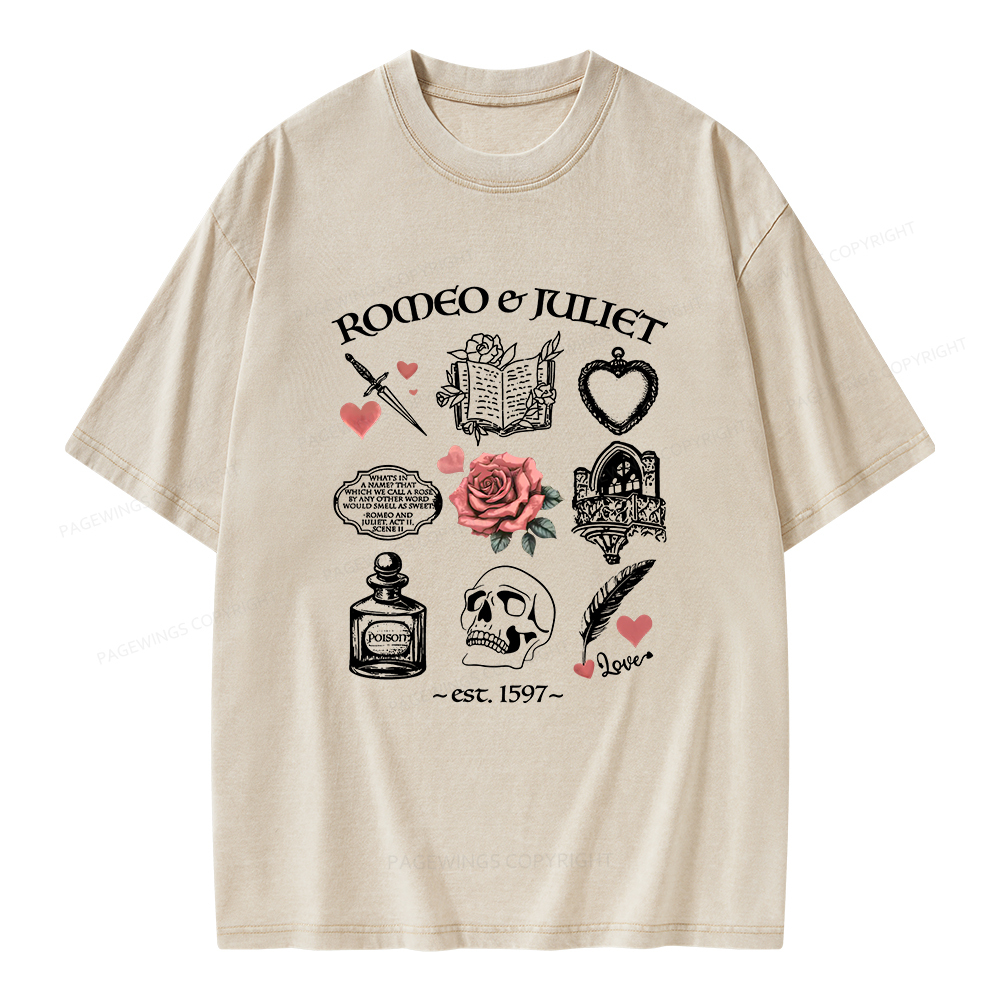Pagewings Romeo and Juliet Unisex Washed T-shirt