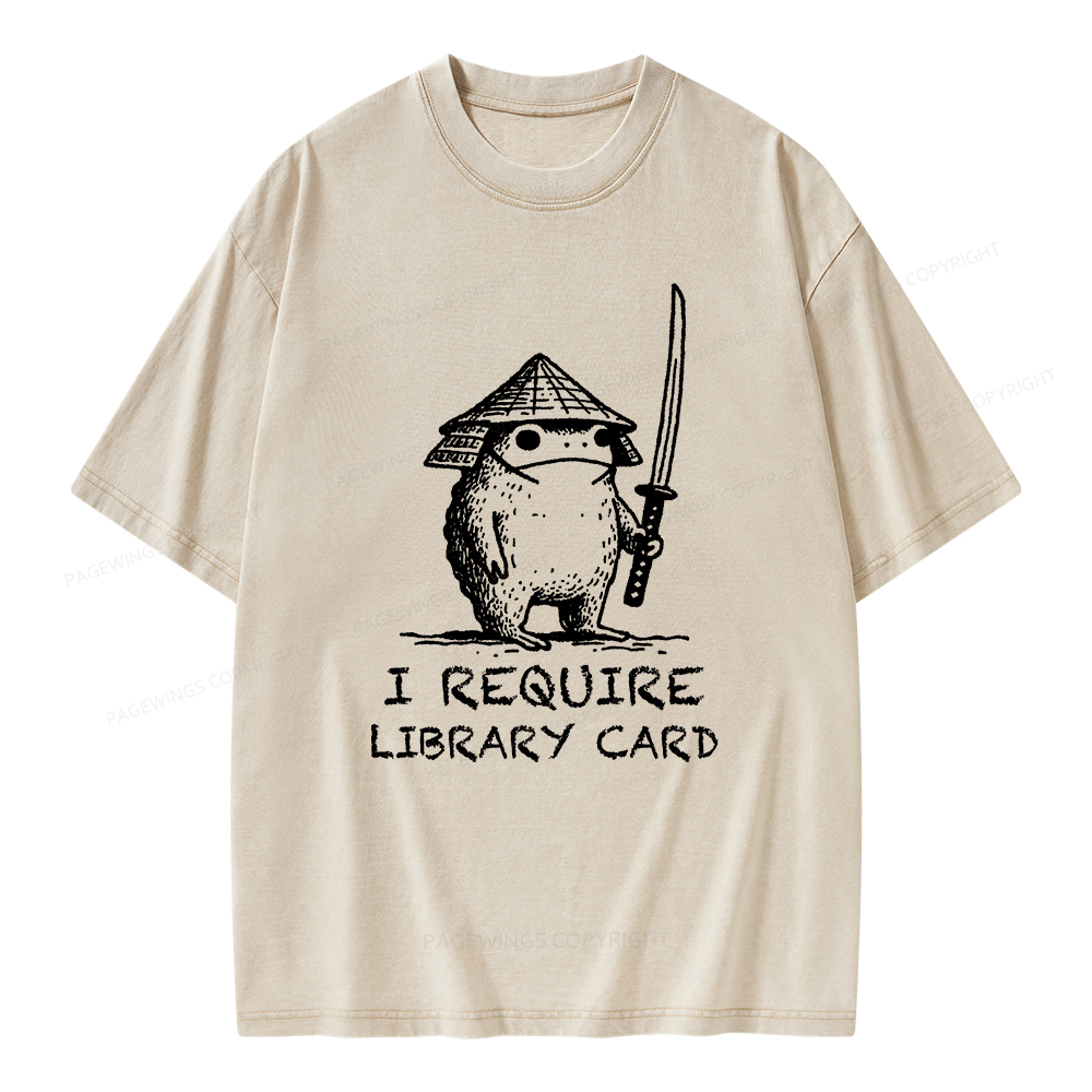 Pagewings I Require Library Card Unisex Washed T-shirt
