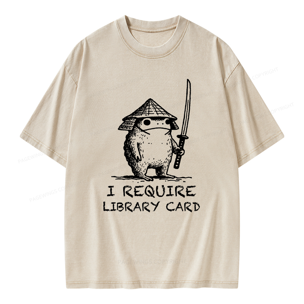 Pagewings I Require Library Card Unisex Washed T-shirt