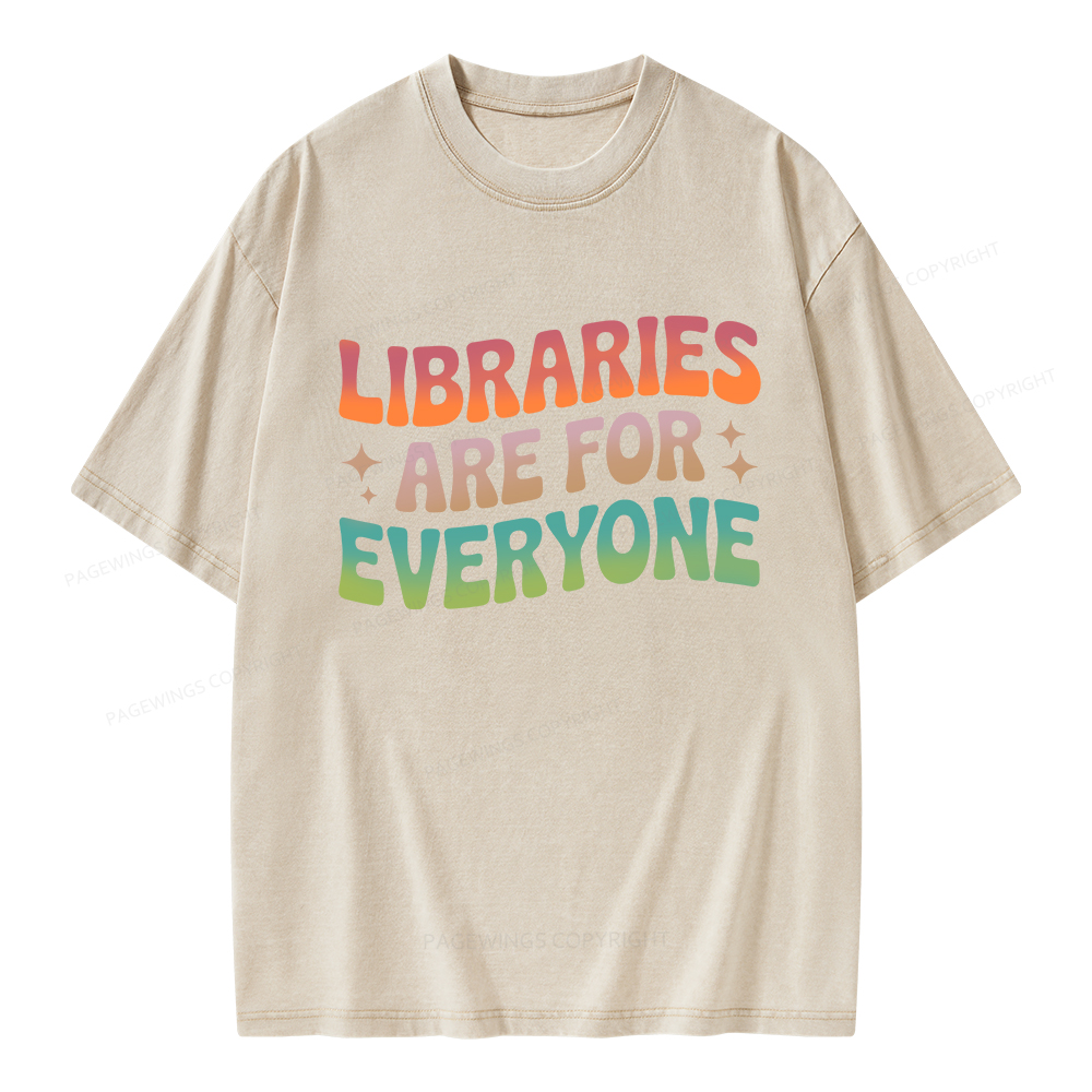 Pagewings Libraries Are For Everyone Unisex Washed T-shirt