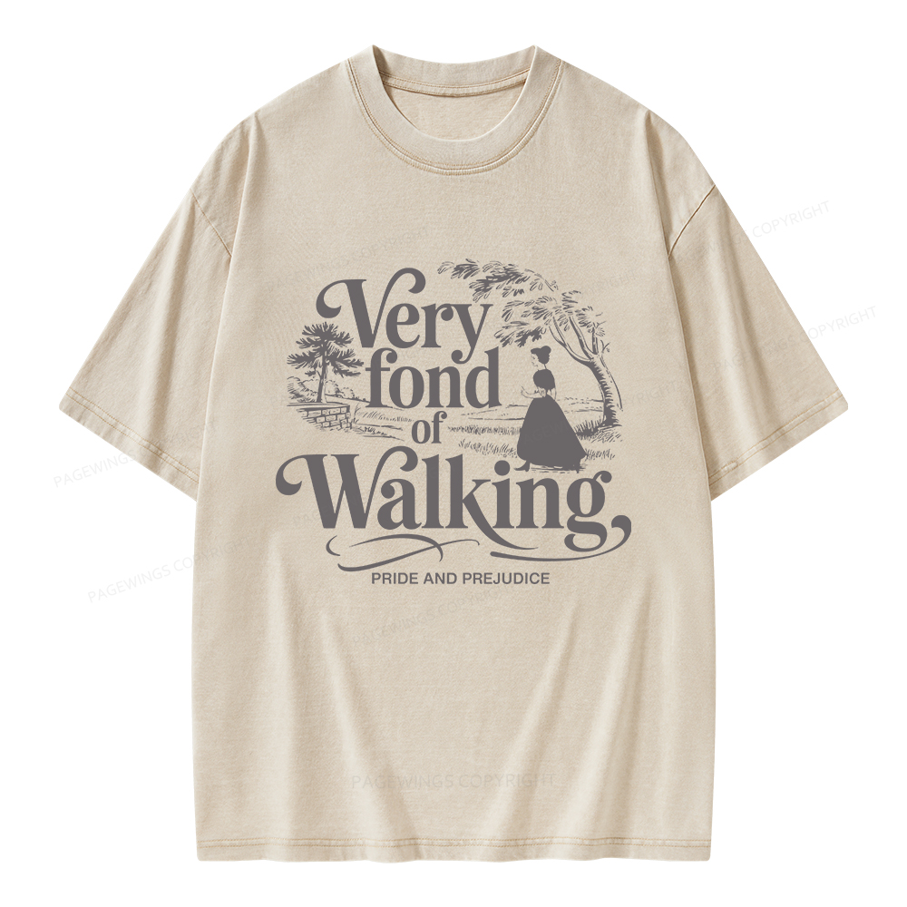 Pagewings Very Fond Of Walking Unisex Washed T-shirt