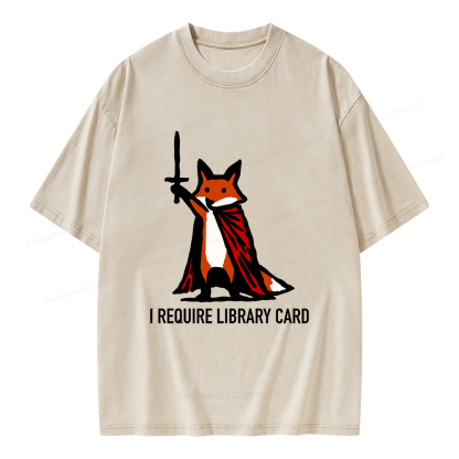 Pagewings I Require Library Card Unisex Washed T-shirt