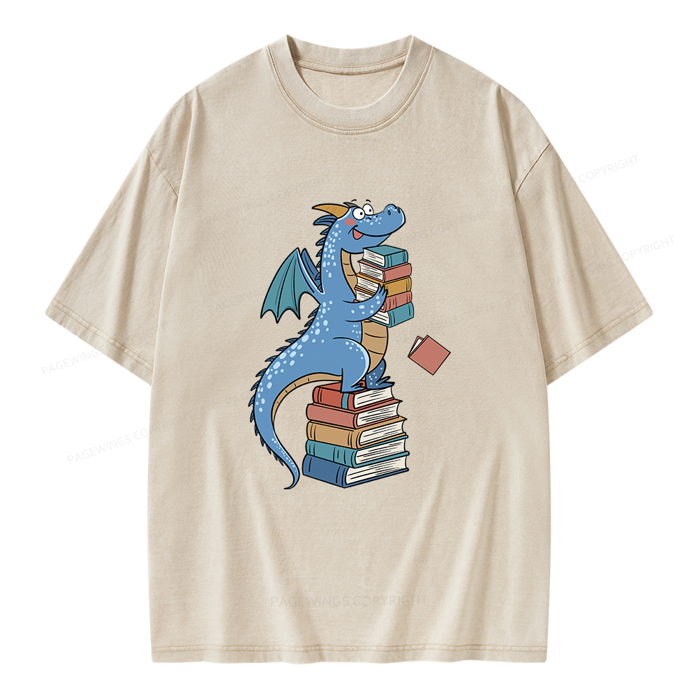 Pagewings Book Dinosaurs Unisex Washed T-shirt