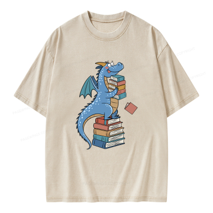 Pagewings Book Dinosaurs Unisex Washed T-shirt