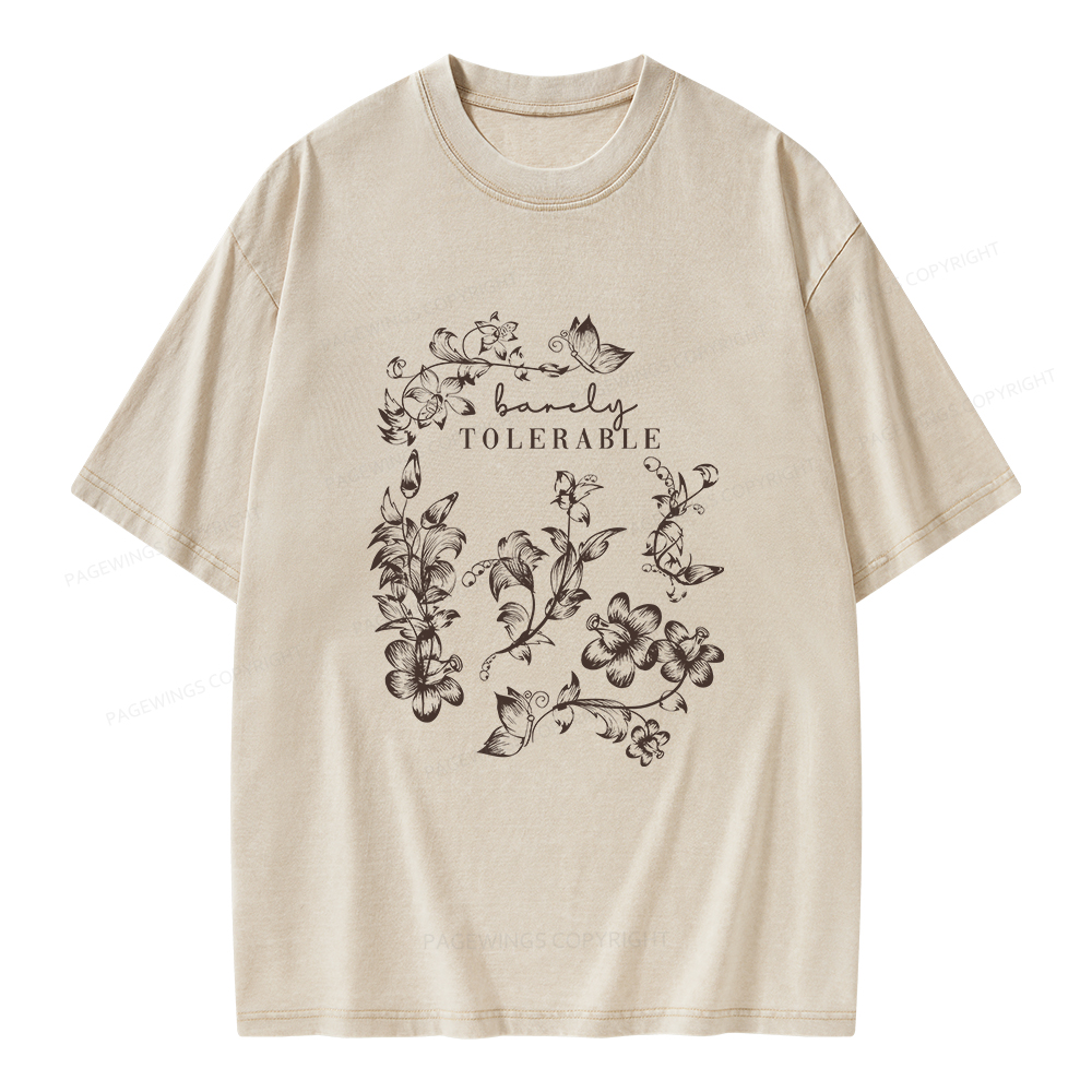 Pagewings Barely Tolerable Unisex Washed T-shirt