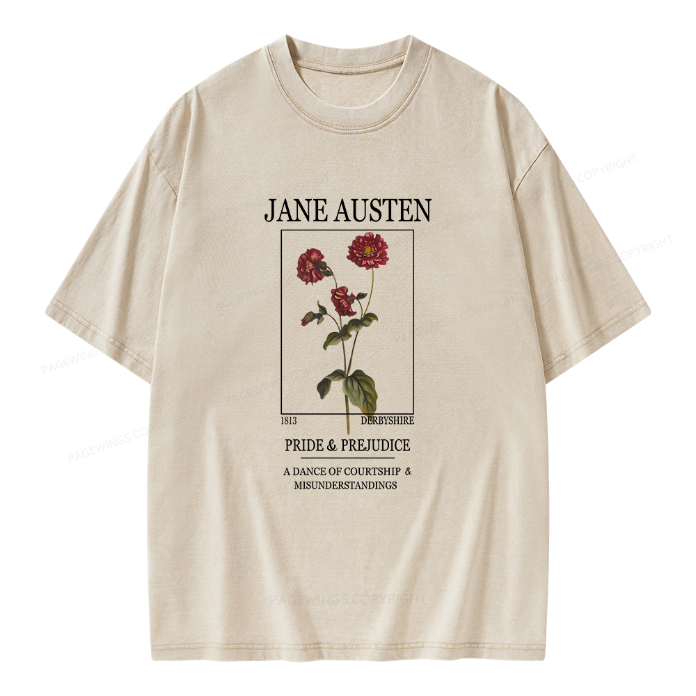 Pagewings Literary Floral Unisex Washed T-shirt