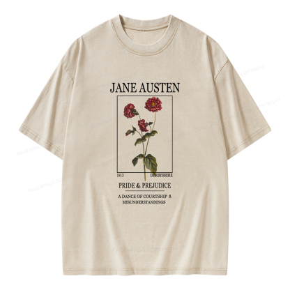 Pagewings Literary Floral Unisex Washed T-shirt