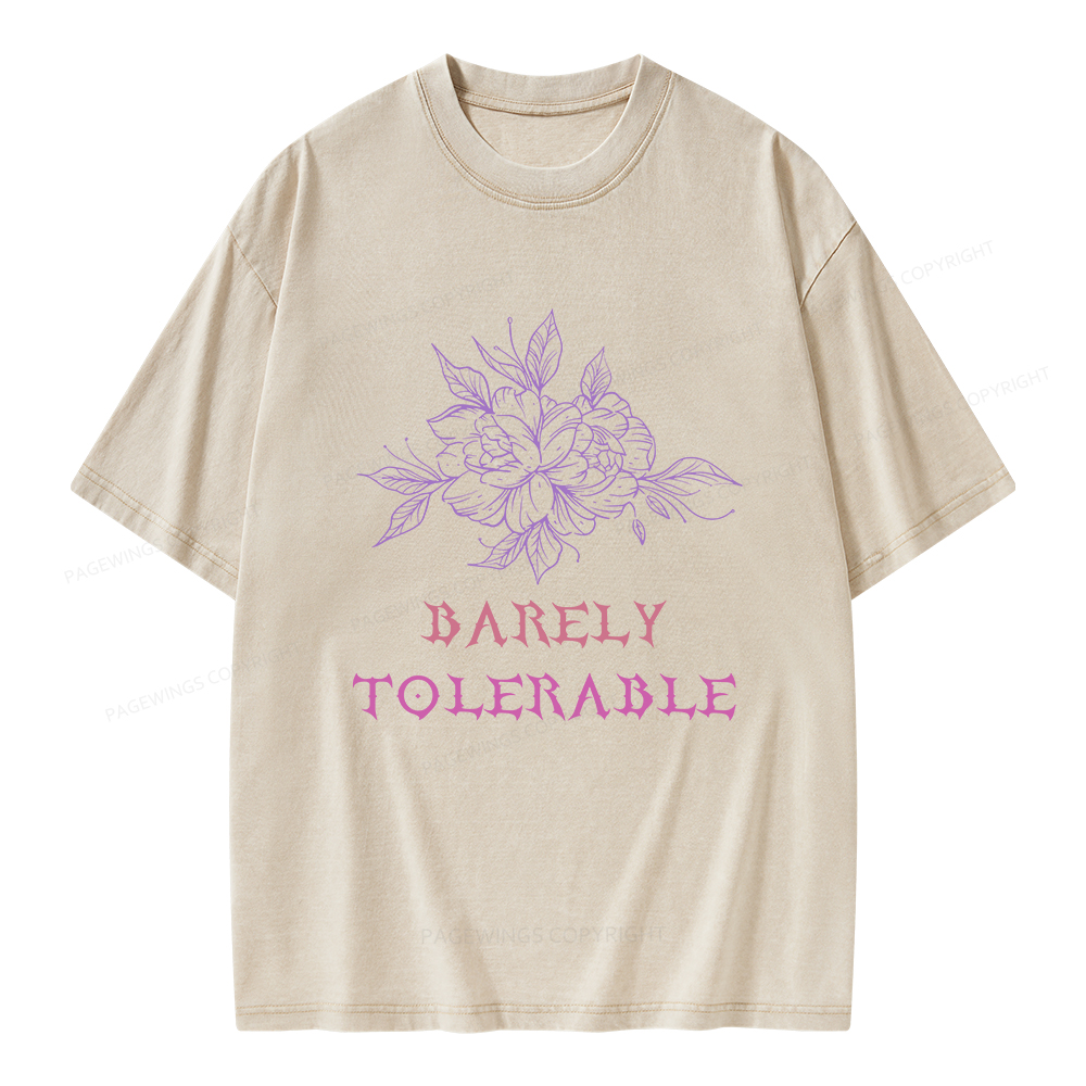 Pagewings Barely Tolerable Unisex Washed T-shirt