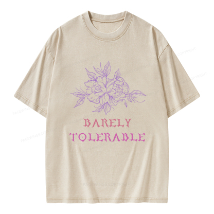 Pagewings Barely Tolerable Unisex Washed T-shirt