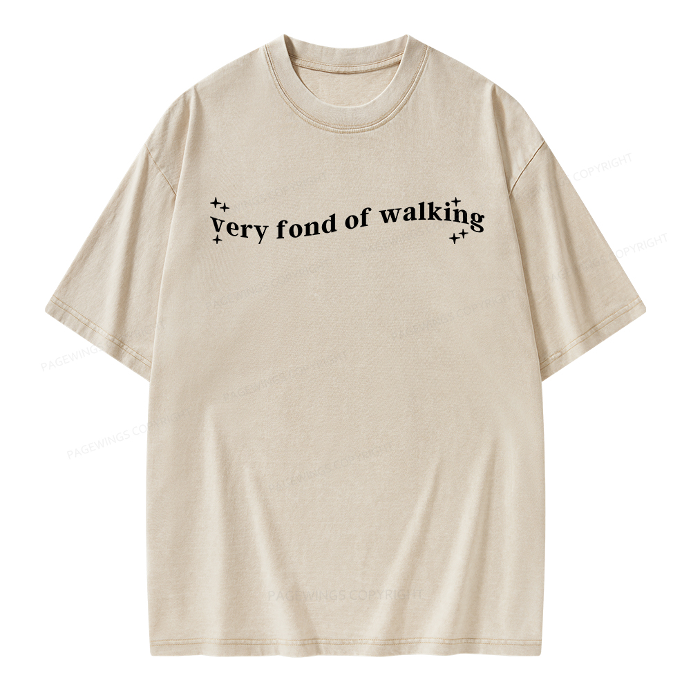 Pagewings Very Fond of Walking Unisex Washed T-shirt