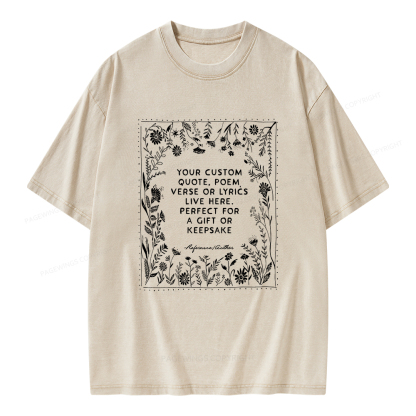 Pagewings Personalized Quote Unisex Washed T-shirt