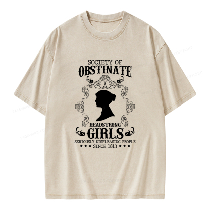 Pagewings Society Of Obstinate Headstrong Girls Unisex Washed T-shirt