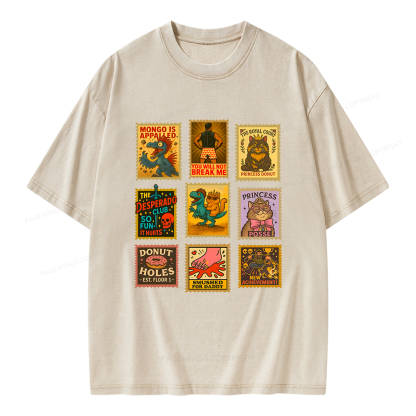 Pagewings Vintage Stamp Unisex Washed T-shirt