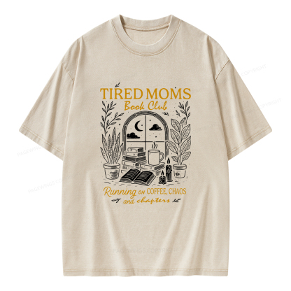 Pagewings Tired Moms Book Club Unisex Washed T-shirt