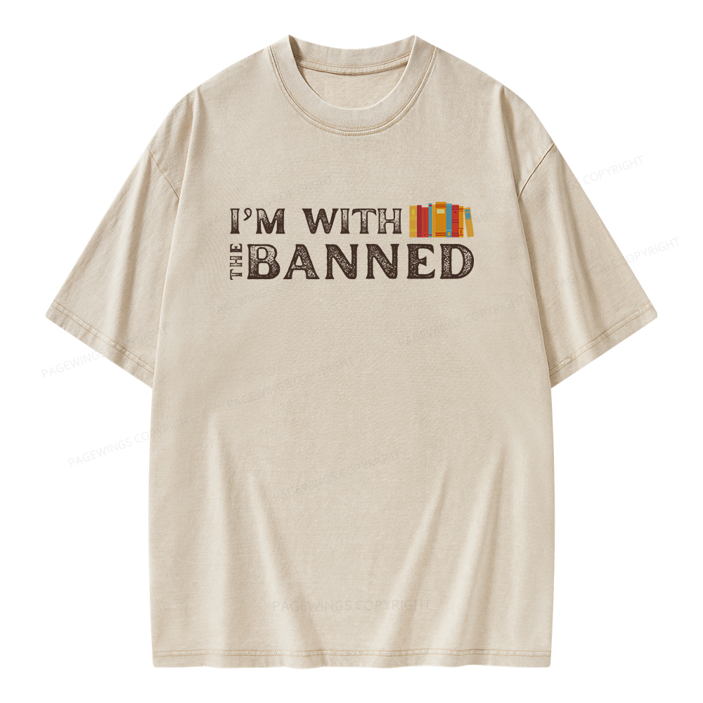 Pagewings I'm With The Banned Unisex Washed T-shirt