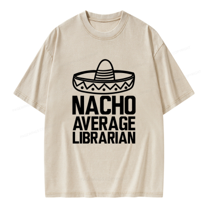 Pagewings Nacho Average Librarian Unisex Washed T-shirt