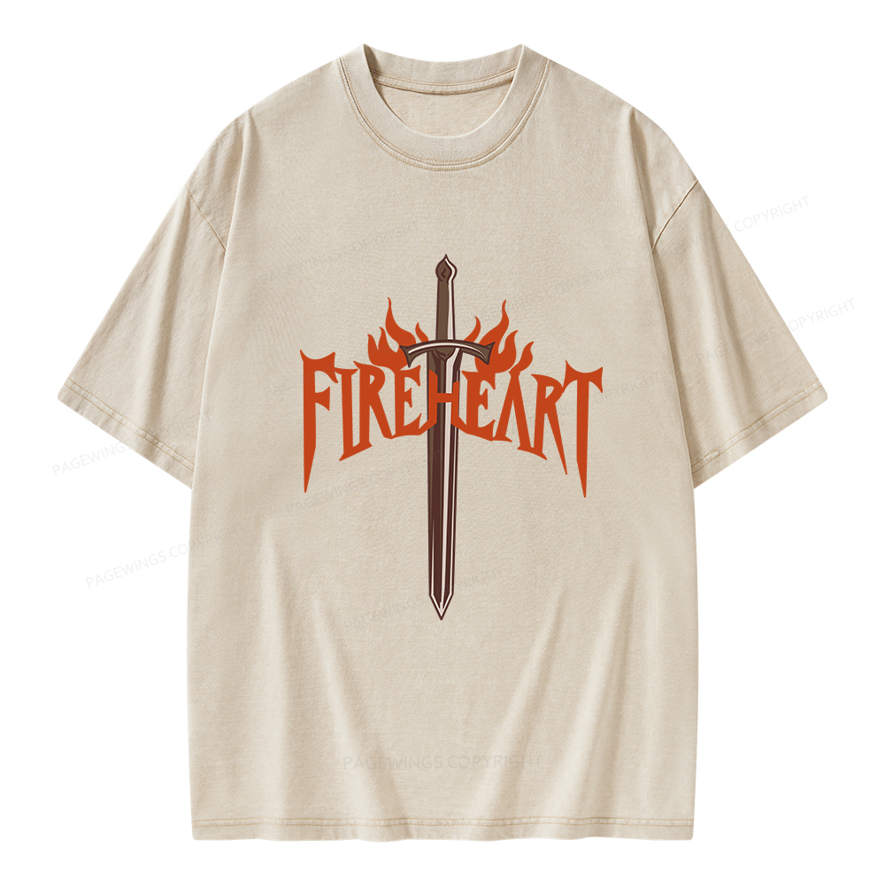 Pagewings Fireheart Unisex Washed T-shirt