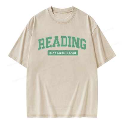 Pagewings Reading Is My Favorite Sport Unisex Washed T-shirt