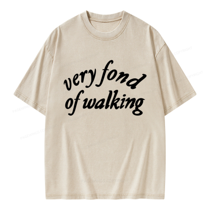 Pagewings Very Fond of Walking Unisex Washed T-shirt