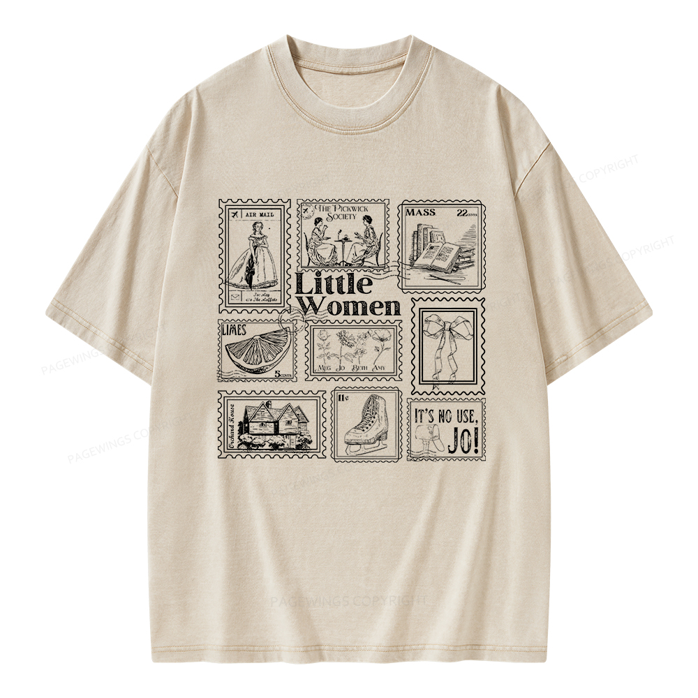 Pagewings Literary Stamp Unisex Washed T-shirt
