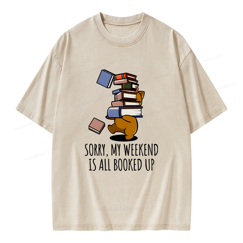 Pagewings Weekend Booked Up Unisex Washed T-shirt