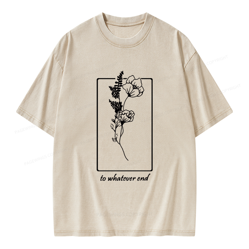 Pagewings Throne Of Glass Flower Aelin Quote Unisex Washed T-shirt