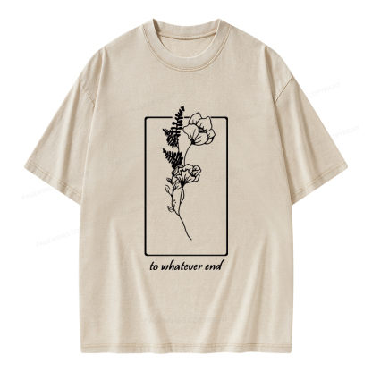 Pagewings Throne Of Glass Flower Aelin Quote Unisex Washed T-shirt