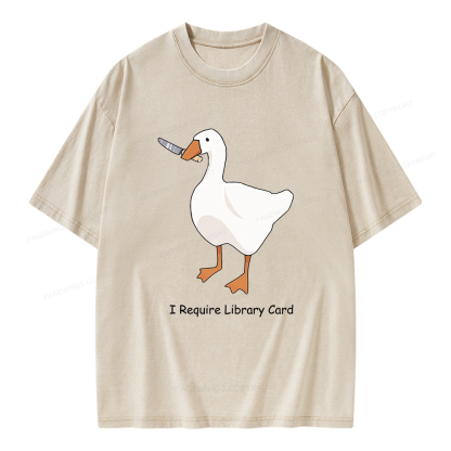 Pagewings I Require Library Card Unisex Washed T-shirt