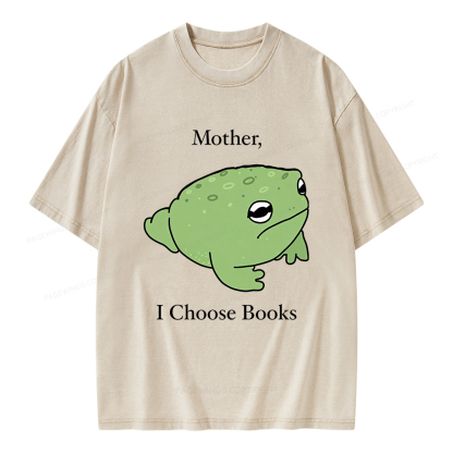 Pagewings Mother I Choose Books Unisex Washed T-shirt