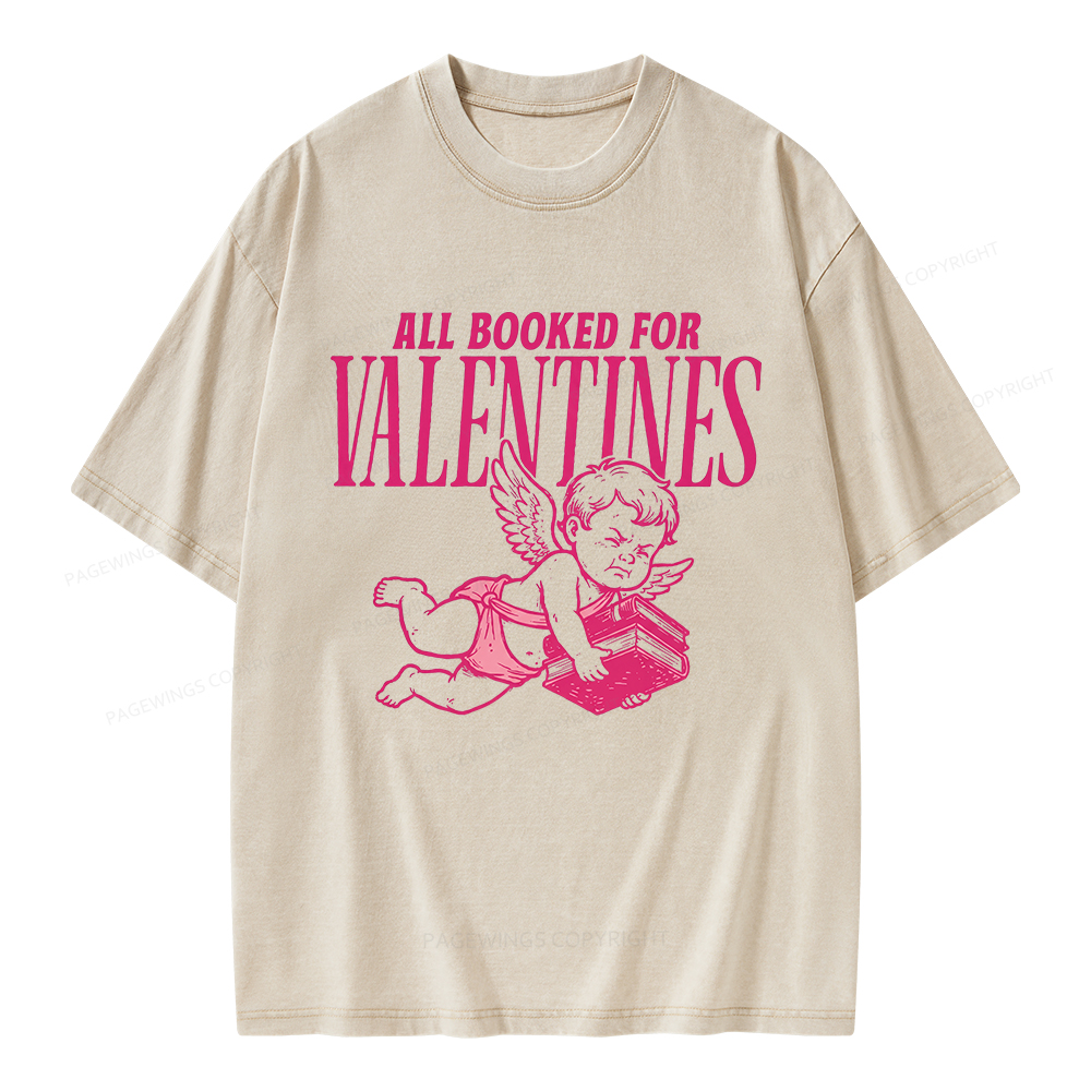 Pagewings All Booked For Valentine's Day Unisex Washed T-shirt