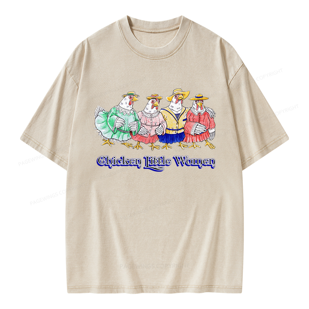 Pagewings Chicken Unisex Washed T-shirt