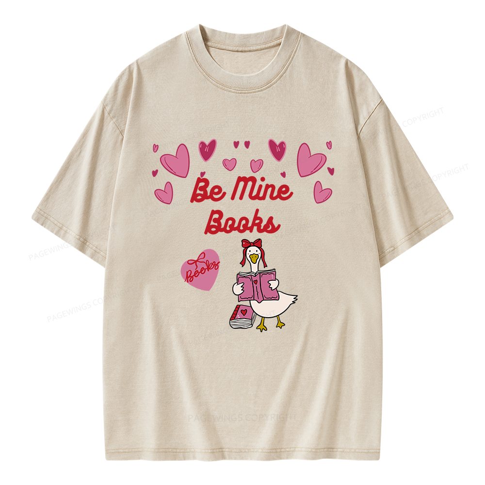 Pagewings Be Mine Books Unisex Washed T-shirt