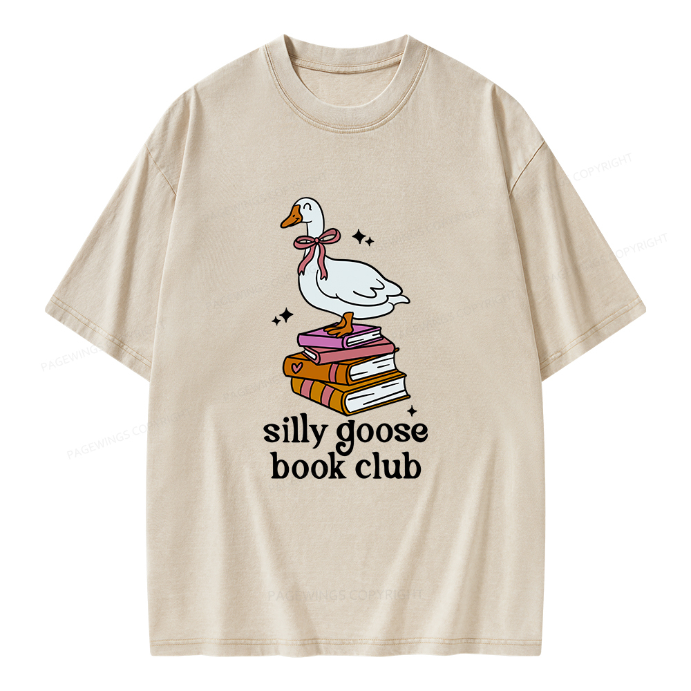 Pagewings Silly Goose Book Club Unisex Washed T-shirt