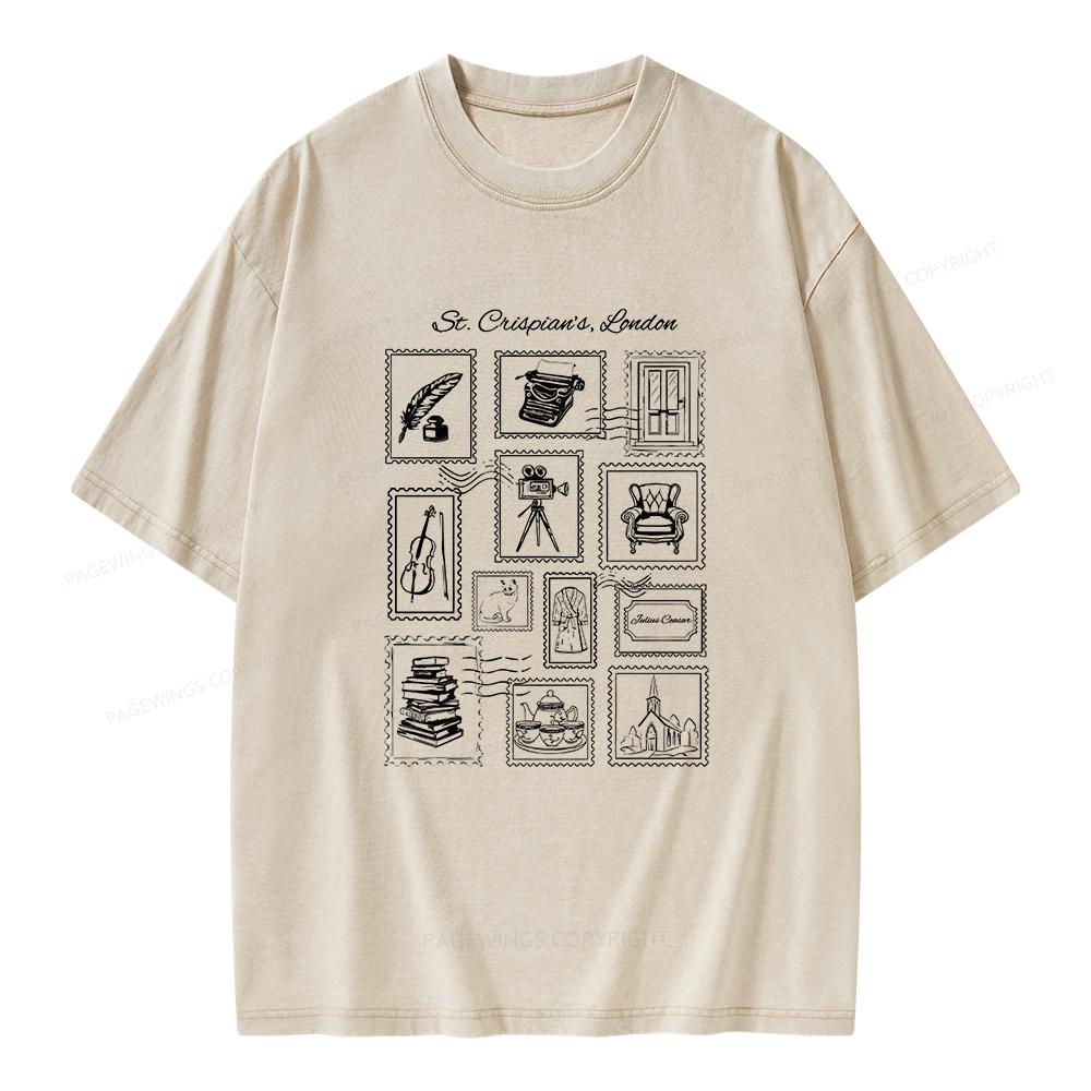 Pagewings Crispian's Stamp Unisex Washed T-shirt