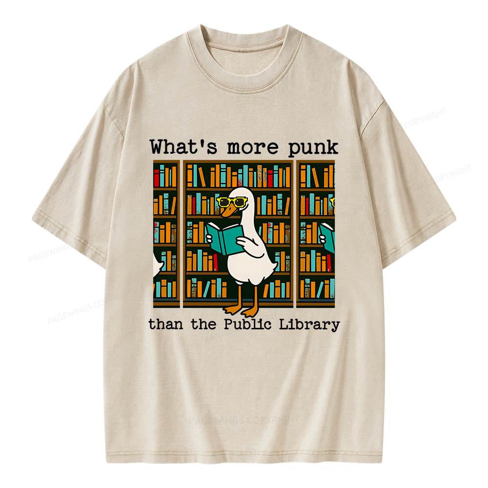 Pagewings What’s More Punk Than the Public Library Unisex Washed T-shirt