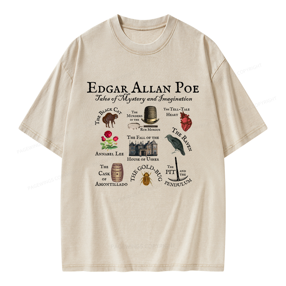 Pagewings Gothic Novel Lover Unisex Washed T-shirt