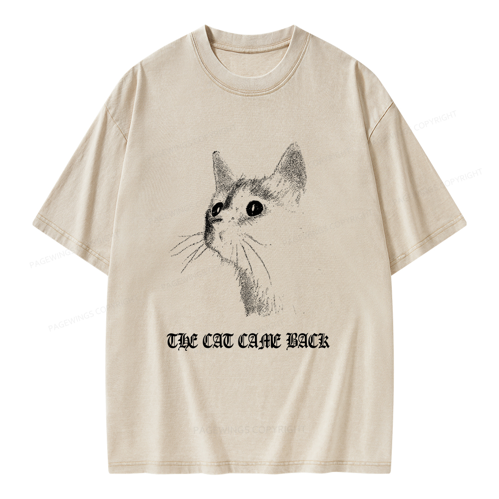 Pagewings The Cat Came Back Unisex Washed T-shirt
