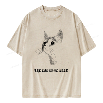 Pagewings The Cat Came Back Unisex Washed T-shirt