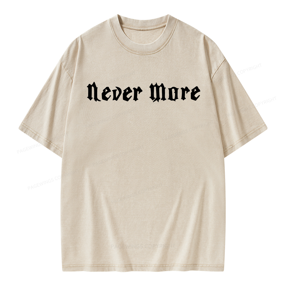 Pagewings Never More Unisex Washed T-shirt
