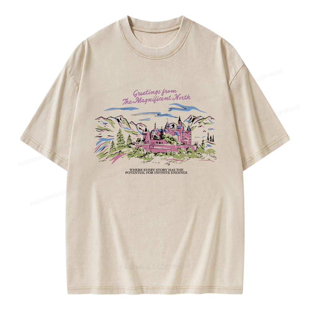 Pagewings Magnificent North Unisex Washed T-shirt