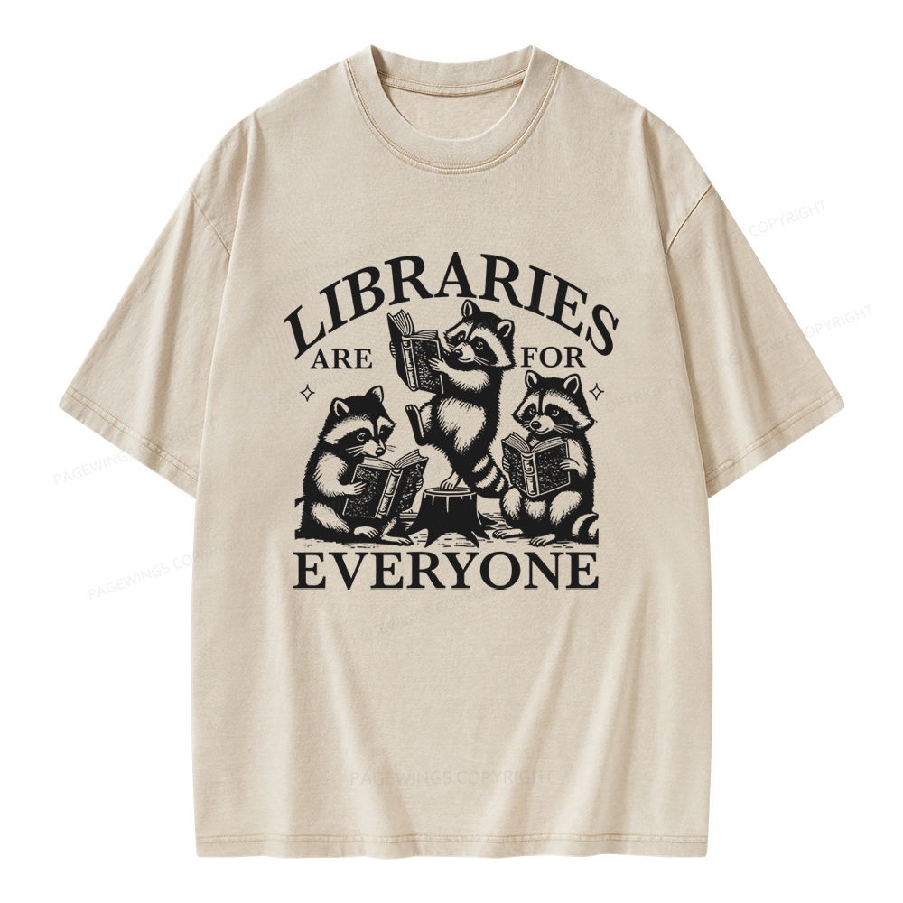 Pagewings Libraries are for everyone Unisex Washed T-shirt