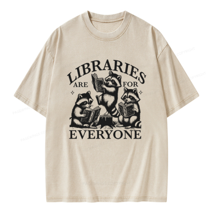 Pagewings Libraries are for everyone Unisex Washed T-shirt