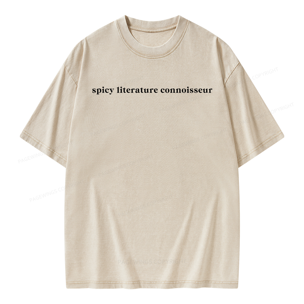 Pagewings Spicy Literature Connoisseur Unisex Washed T-shirt