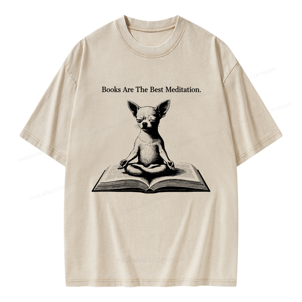 Pagewings Books Are The Best Meditation Unisex Washed T-shirt