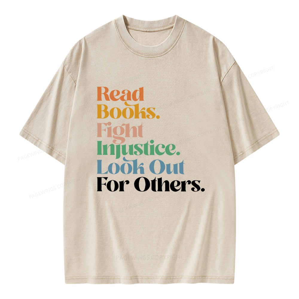Pagewings Read Banned Books Social Justice Shirt Unisex Washed T-shirt