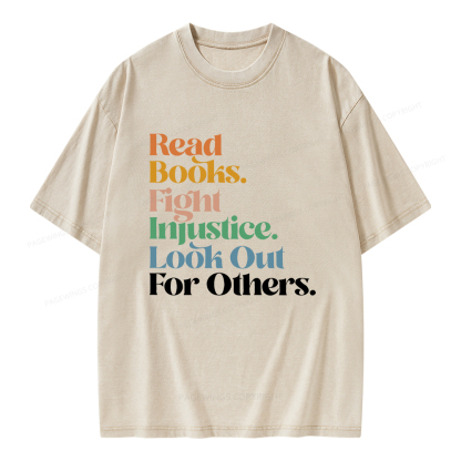 Pagewings Read Banned Books Social Justice Shirt Unisex Washed T-shirt