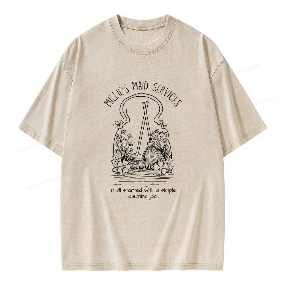 Pagewings It All Started With A Simple Cleaning Job Unisex Washed T-shirt