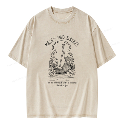 Pagewings It All Started With A Simple Cleaning Job Unisex Washed T-shirt