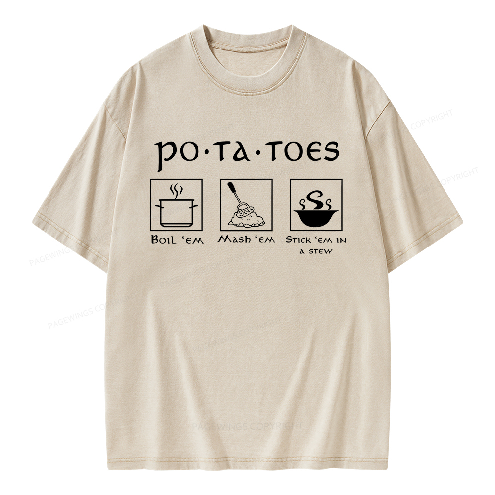 Pagewings Potatoes Unisex Washed T-shirt