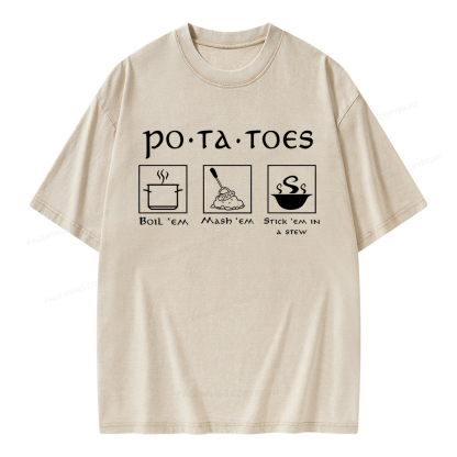 Pagewings Potatoes Unisex Washed T-shirt
